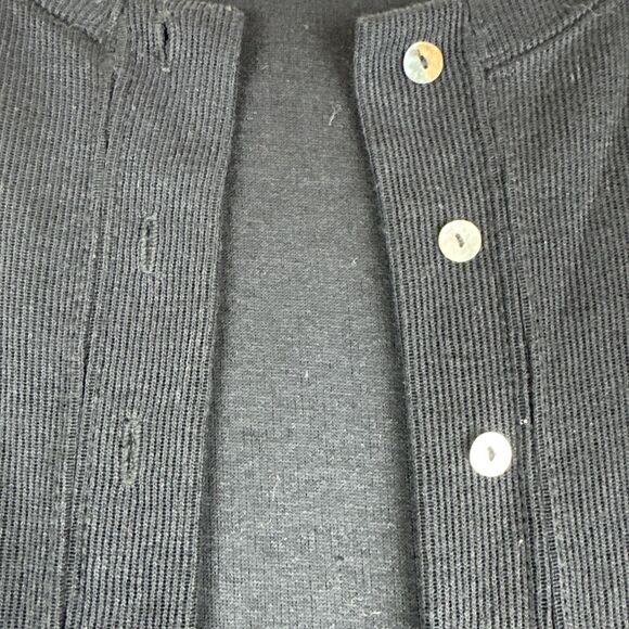 Vintage Judy Myers for Designer Times Cardigan Women's M Black Bead Trim (1068) - Picture 3 of 10